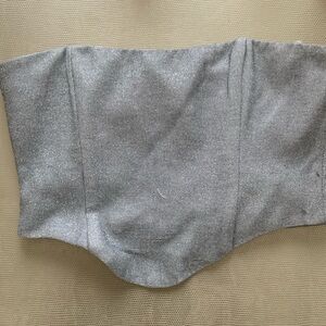 Gray Sparkle Strapless Corset Top